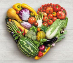 Heart symbol. Vegetables diet concept.